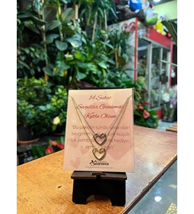 Sen ve Ben: Çift Renkli İkili Kalp Kolye